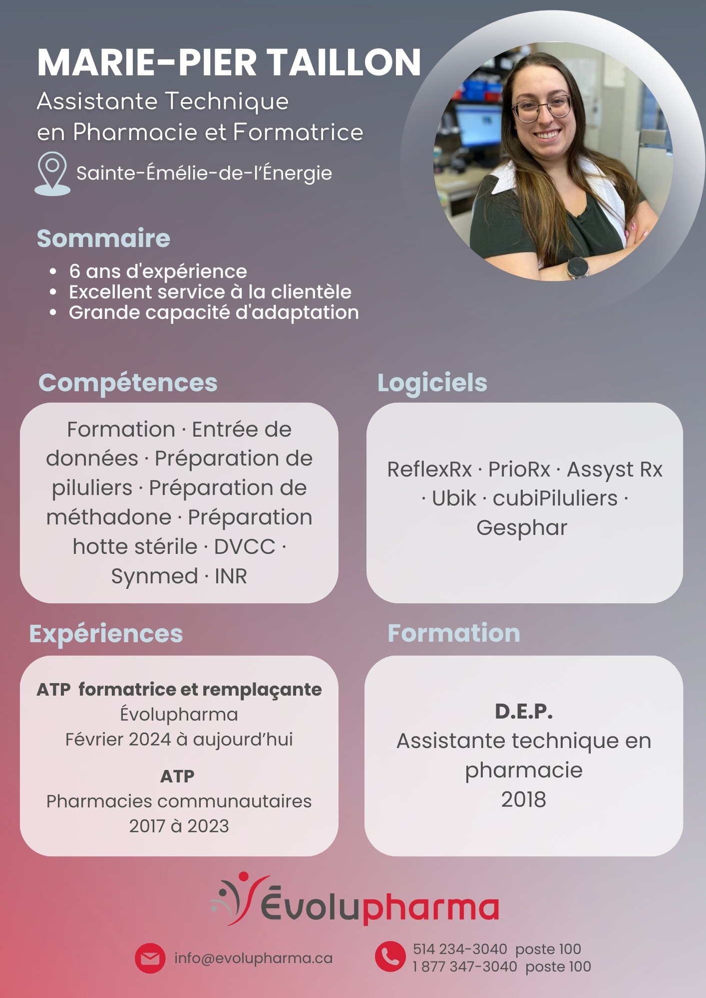 Marie-Pier Taillon - Remplacement